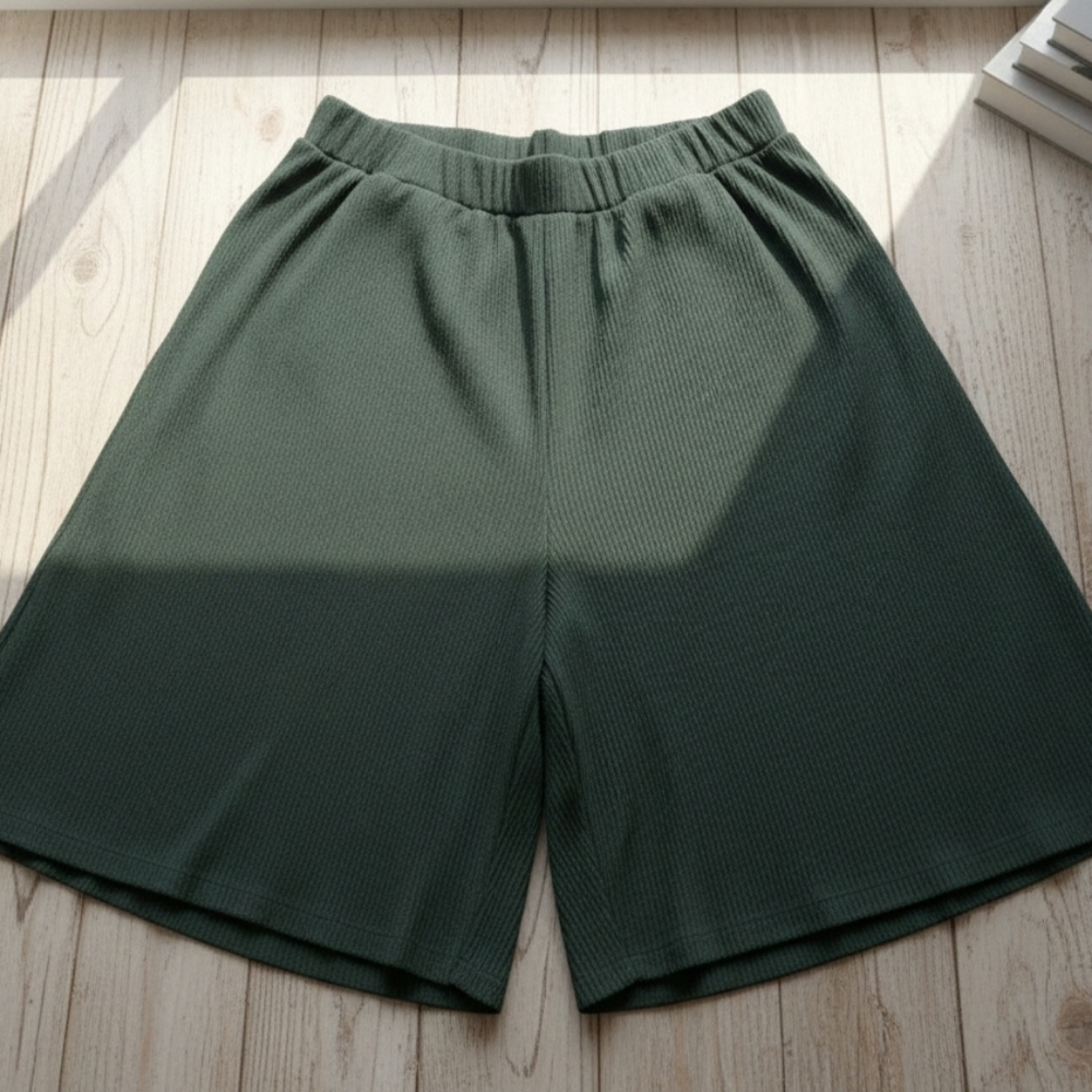 Women's wide-leg shorts, plus size, green XL